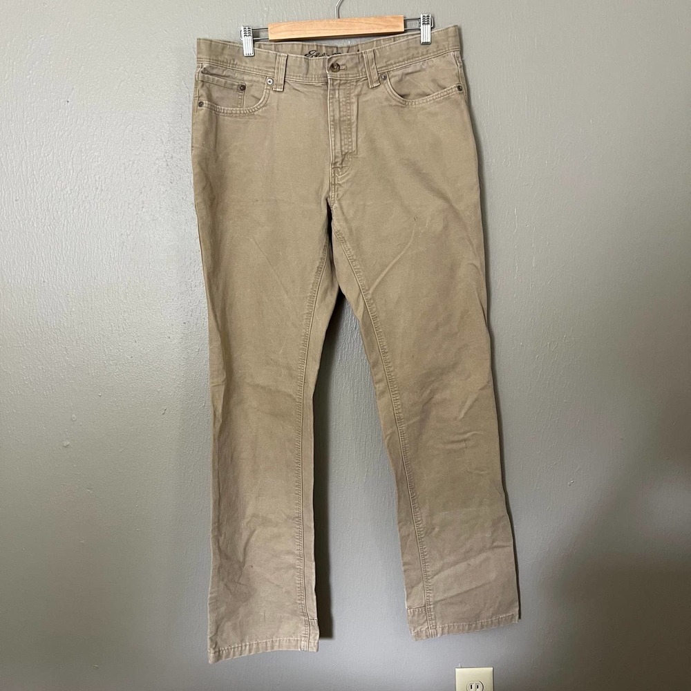 EDDIE BAUER Tan 100% cotton pant in Size 36x34 casual work outdoors heavy duty